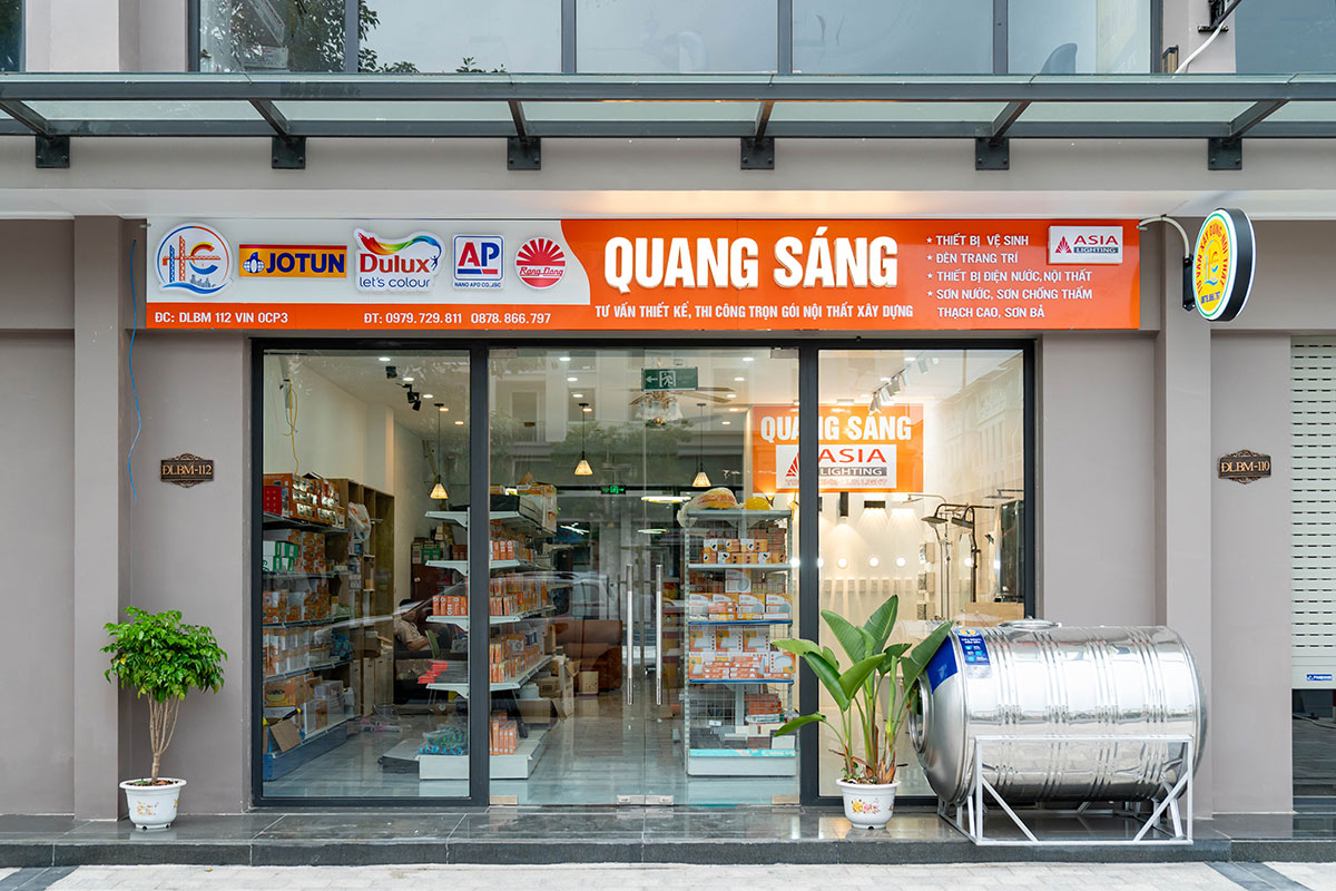 Thiết kế thi công nội thất cửa hàng Quang Sáng
